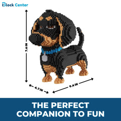BLOCK CENTER Dachshund 3D puzzle side profile highlighting authentic silhouette