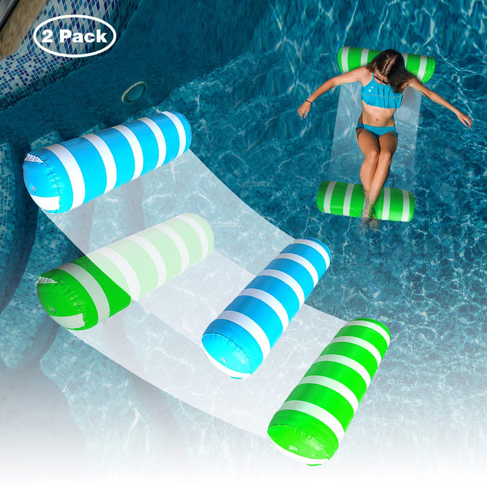 BLOFUN float hammock blue-white on water for cooling relaxation and social lounging