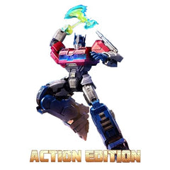 Dynamic pose shot of Blokees Optimus Prime for imaginative play and display.