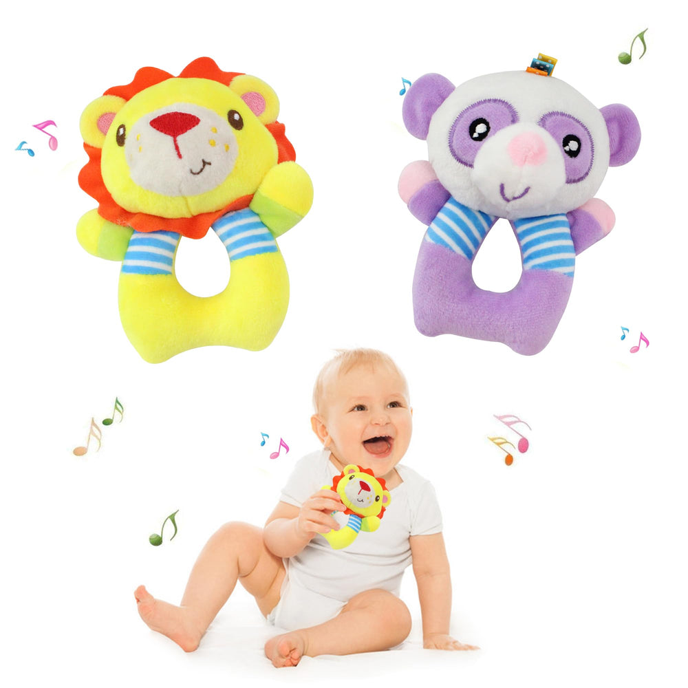 BLOOBLOOMAX baby rattle socks pair stimulates visual attention with soft textures.