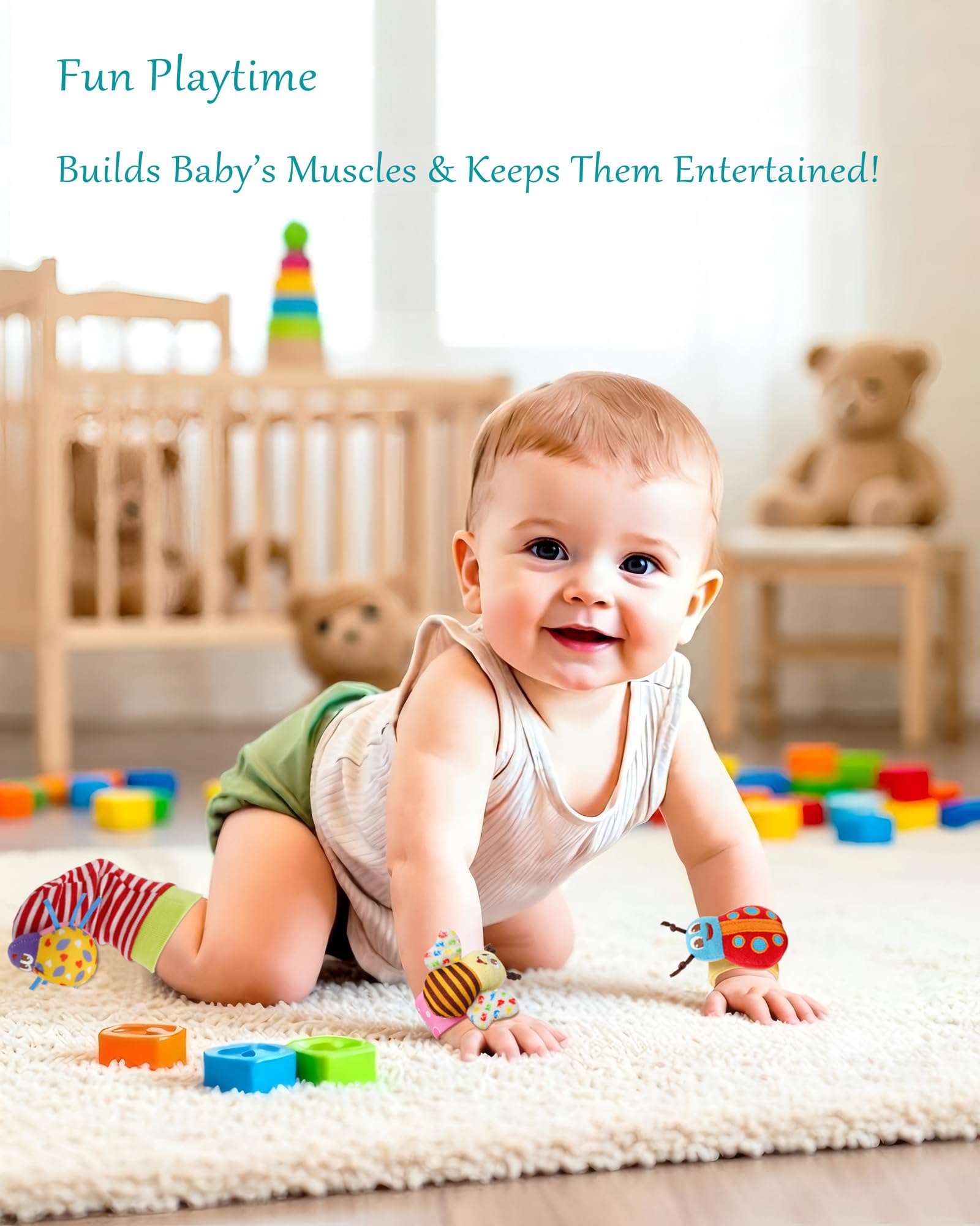 BLOOBLOOMAX soft fabric rattles are kid-friendly and washable, ideal for busy families