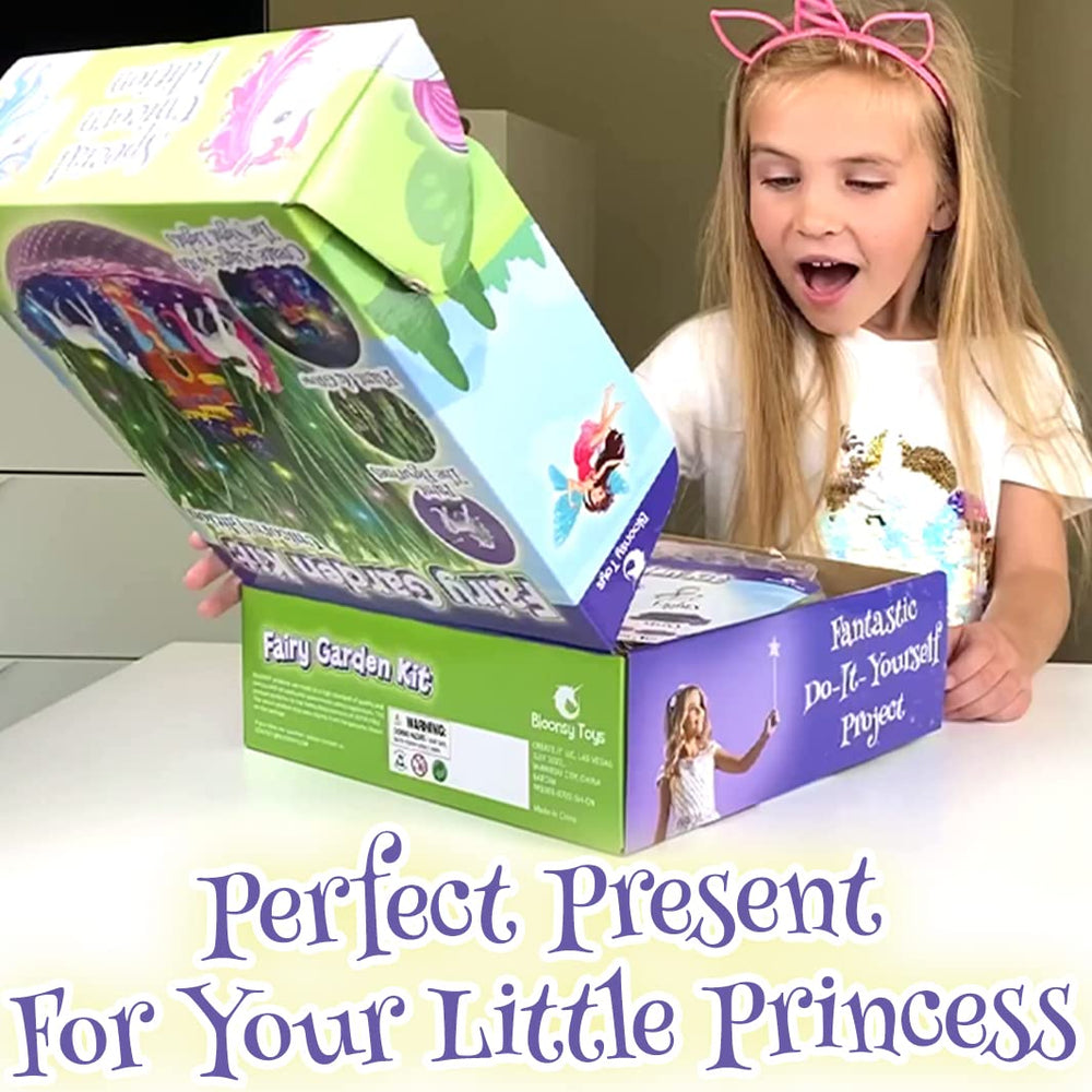BLOONSY Unicorn Fairy Garden Kit safe materials and non-toxic paints.