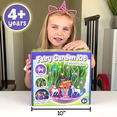 BLOONSY Unicorn Fairy Garden Kit with unicorn and fairy figures.