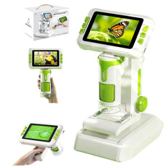 Blorkbuy Kids Microscope 1600x screen view reveals leaf details for science exploration