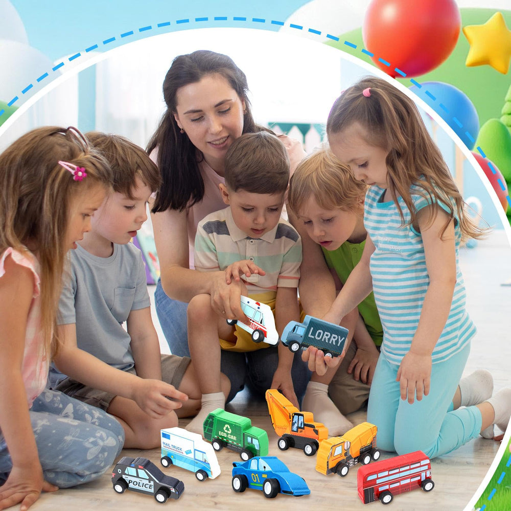 Blosssound wooden city vehicle toy supports cognitive development