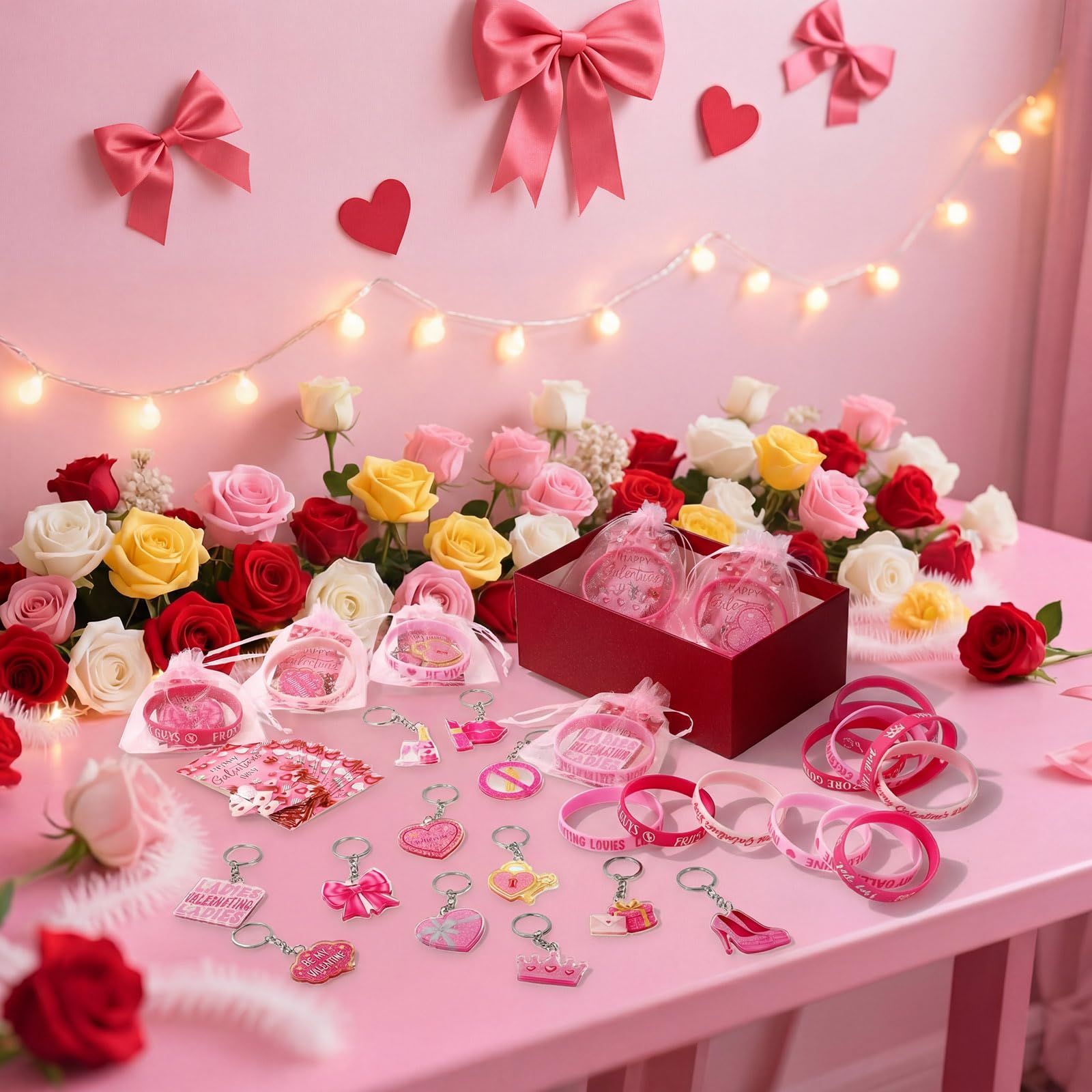 Blosssound pink organza bags, ideal for organizing gifts and tokens