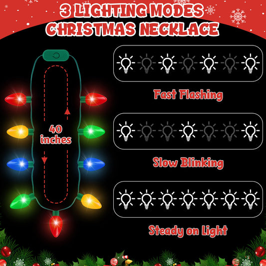 Blowata LED bulbs necklace features vibrant colors for eye-catching holiday decor.