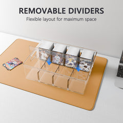 BluBrk box dividers arranged to sort cards by set or type.
