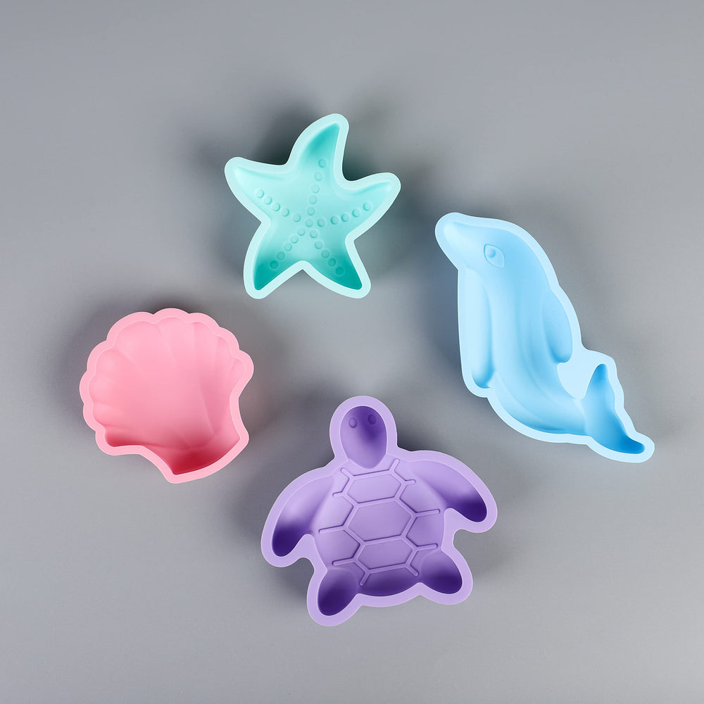 BLUE GINKGO sea turtle mold promotes imaginative sand play sessions