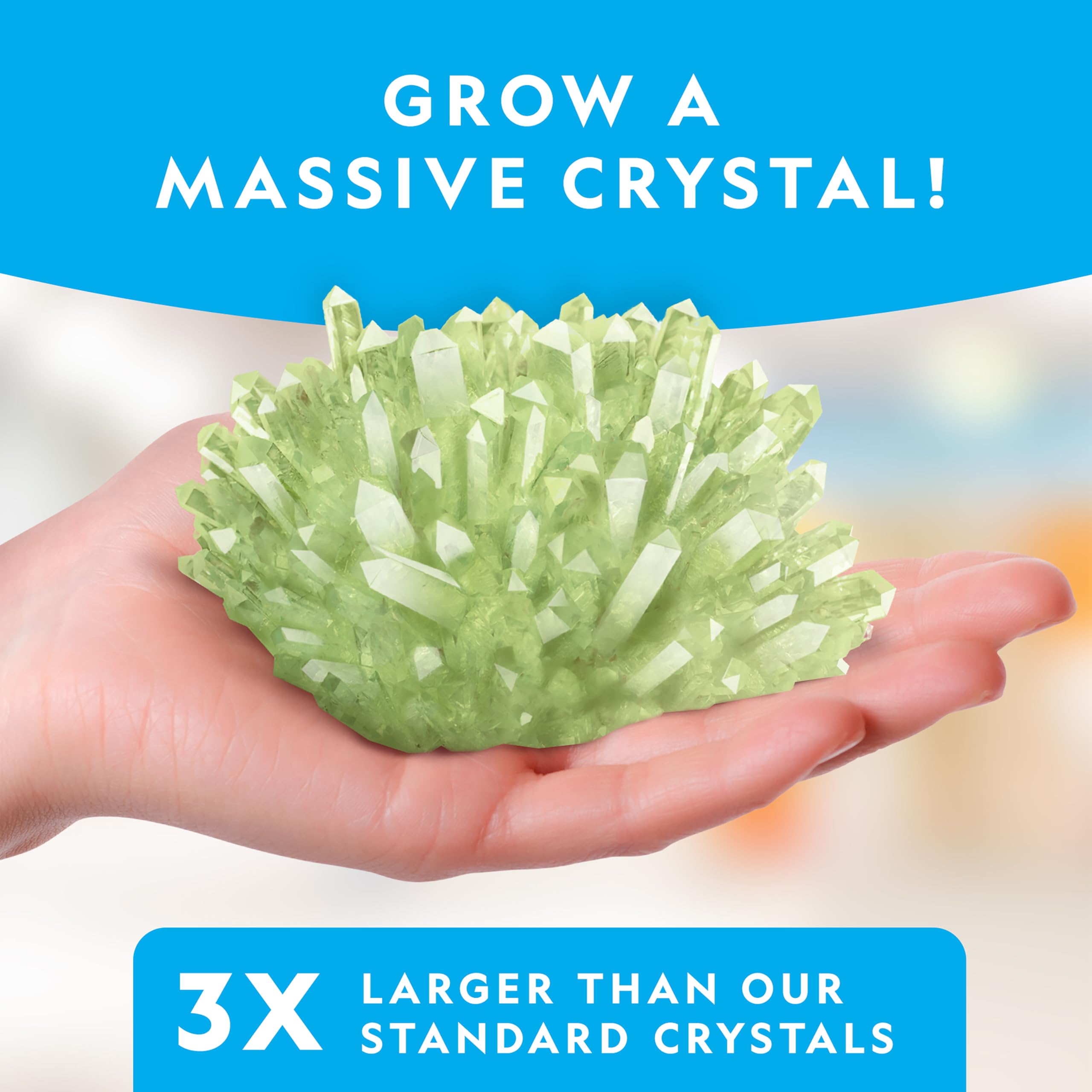 Blue Marble Glow-in-the-dark crystal display for nighttime learning and wonder.