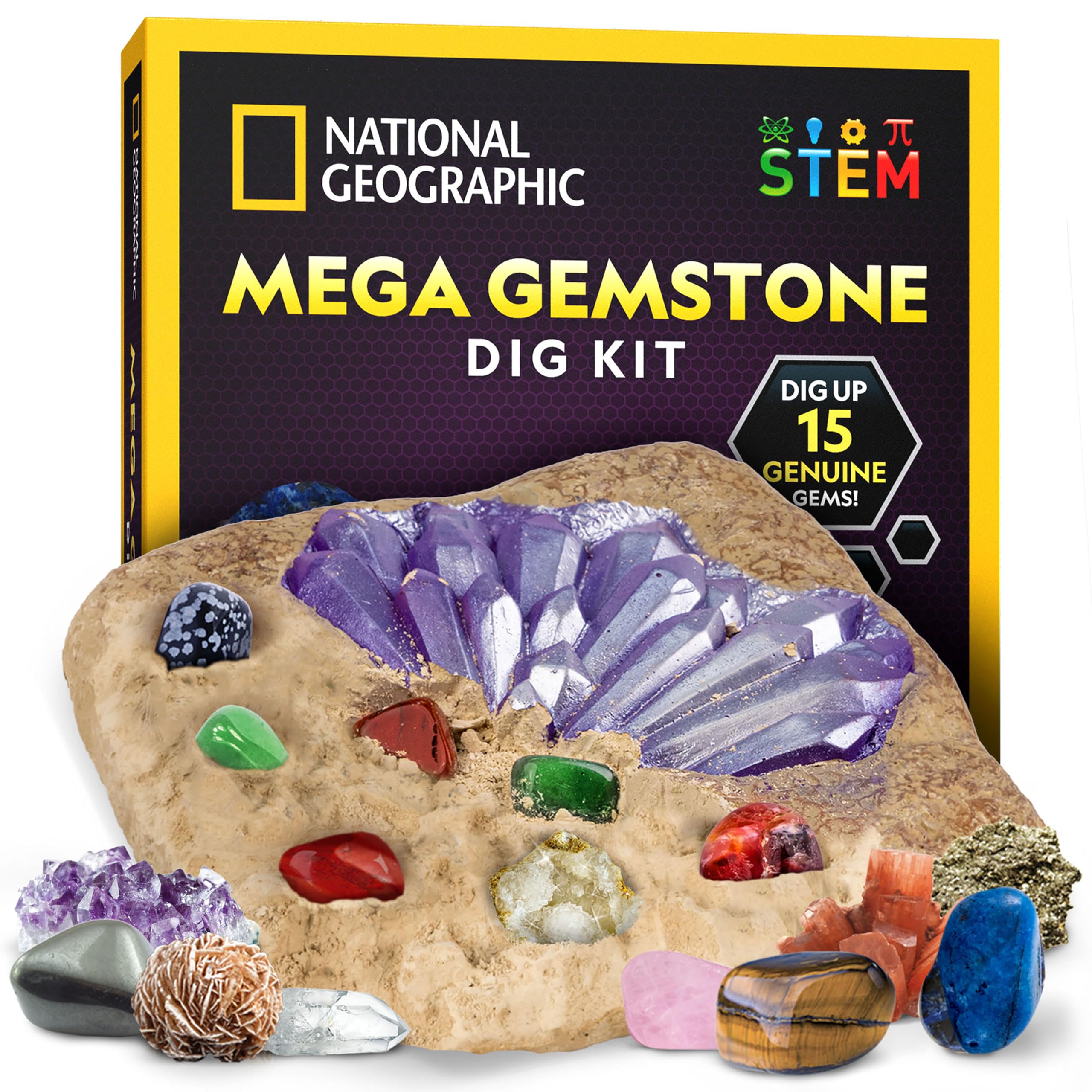 Blue Marble Mega Gemstone Dig Kit dig brick setup for hands-on discovery