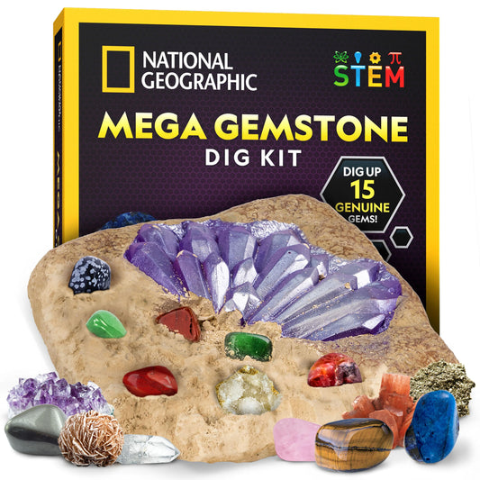 Blue Marble Mega Gemstone Dig Kit dig brick setup for hands-on discovery