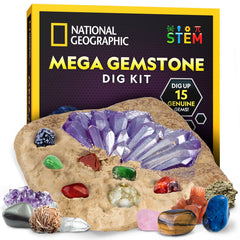 Blue Marble Mega Gemstone Dig Kit dig brick setup for hands-on discovery