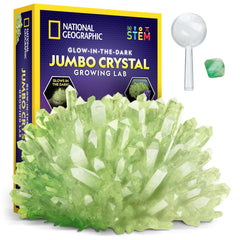 Blue Marble National Geographic Jumbo Crystal Growing Kit pour shows dramatic crystal growth potential for kids.