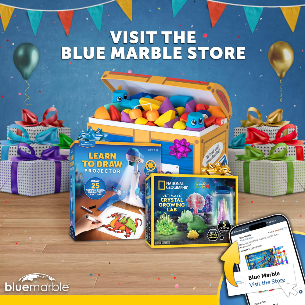 Blue Marble National Geographic Magnetic Marble Run learning guide reinforces physics concepts