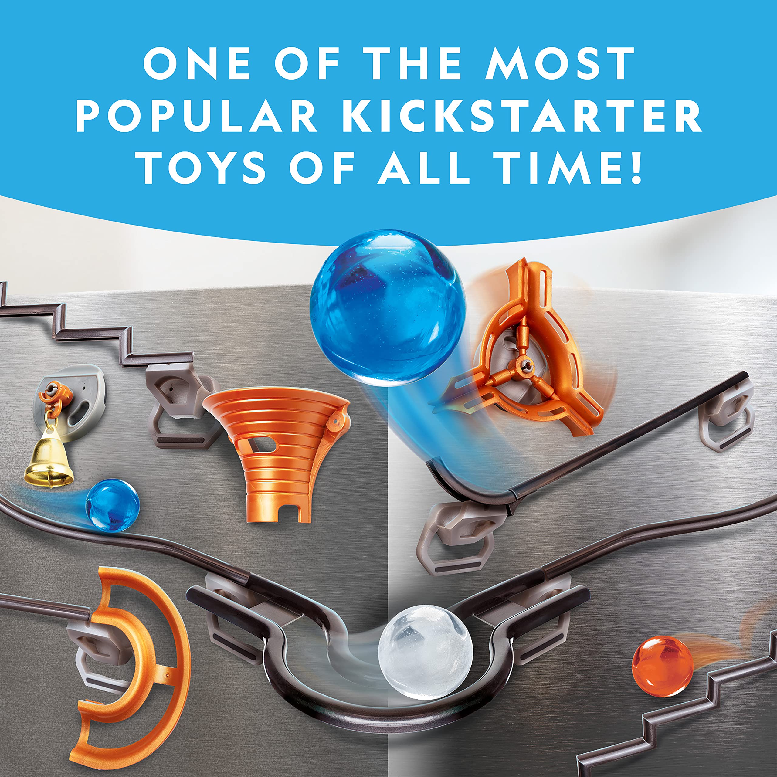 Blue Marble National Geographic Magnetic Marble Run snap-fit connectors for quick builds