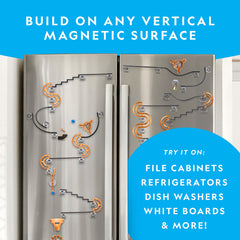 Blue Marble National Geographic Magnetic Marble Run tracks close-up showing connectors