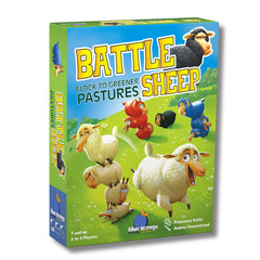 Blue Orange Battle Sheep board setup with modular hex tiles for varied puzzles