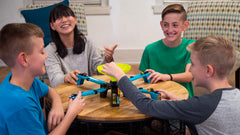 Blue Orange Beat the 8 Ball triggers release marbles at precise moments for strategy.