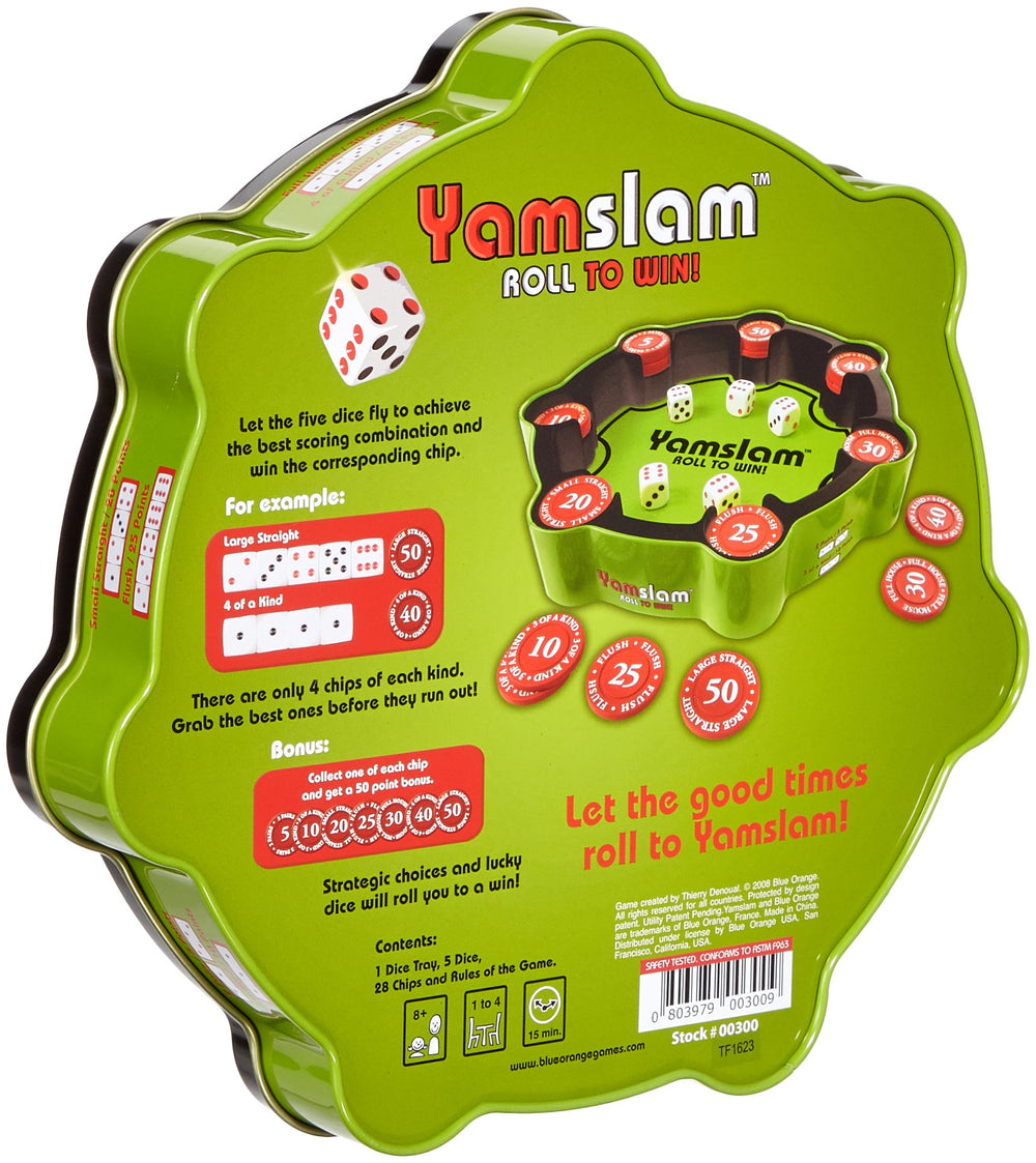 Blue Orange Yamslam self-contained tin box for clutter-free game nights