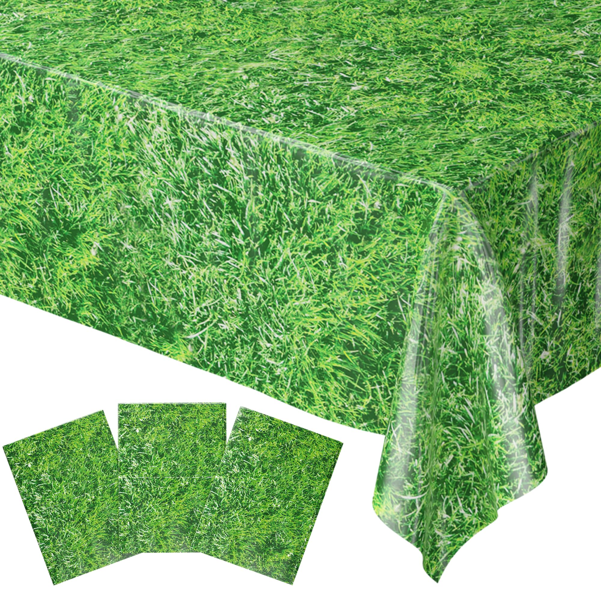 Blue Orchards Grass Table Covers with allover grass print on a table for vibrant decor