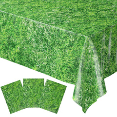 Blue Orchards Grass Table Covers with allover grass print on a table for vibrant decor