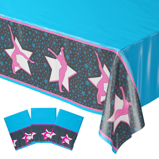 Blue Orchards gymnastics table covers full-table view protect spills during celebrations