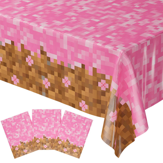 Blue Orchards Pixel Flower table cover 3-pack for vibrant pixel-themed celebrations.