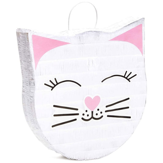 Blue Panda cat pinata in white cloud shape for festive cat birthday decor