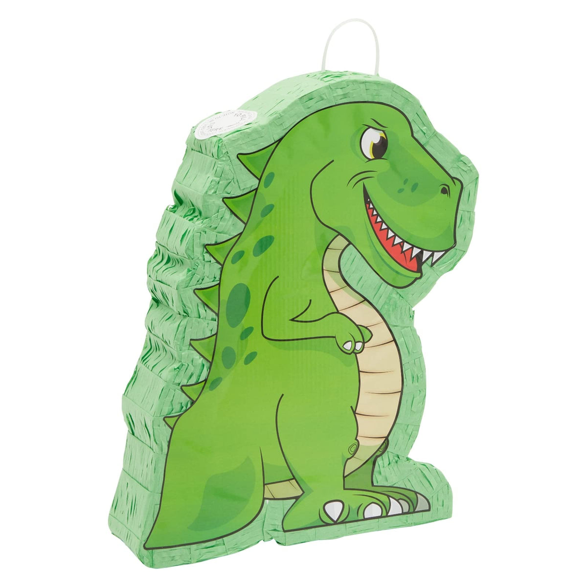 Blue Panda dinosaur pinata green small top view, ideal party centerpiece.