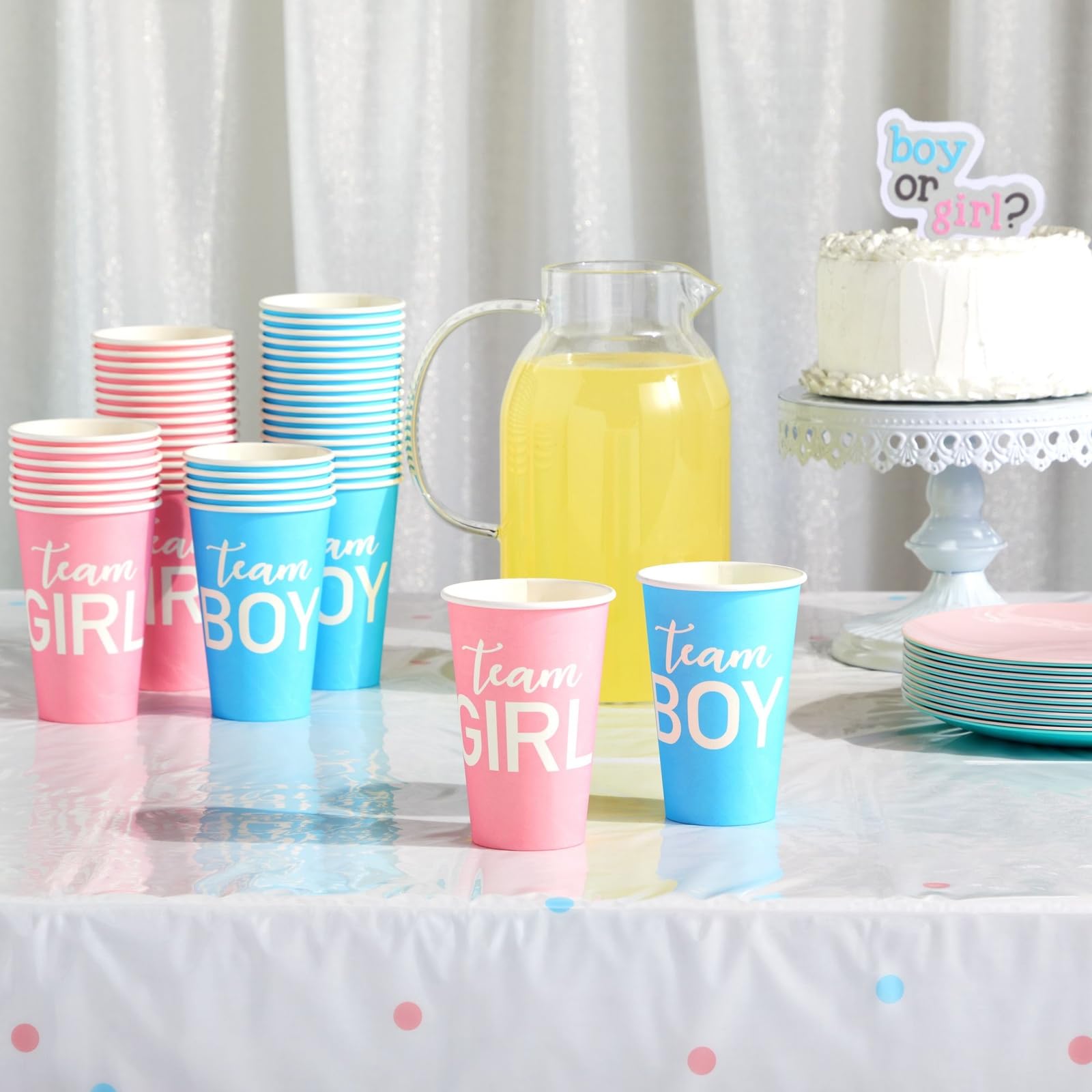 Blue Panda gender reveal setup cups