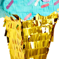 Blue Panda ice cream pinata sturdy cardboard construction for durability.