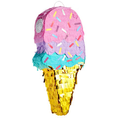 Blue Panda ice cream pinata with sprinkles decor for a festive party.