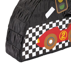 Blue Panda Number 2 Race Car Pinata indoor-outdoor decor option