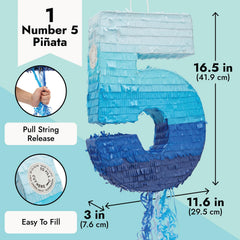 BLUE PANDA pinata filling hole shows easy top access for candy