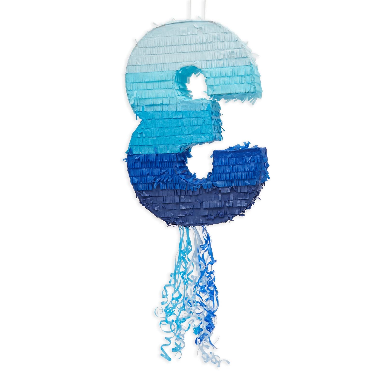 BLUE PANDA pull-string pinata releasing contents during interactive play.