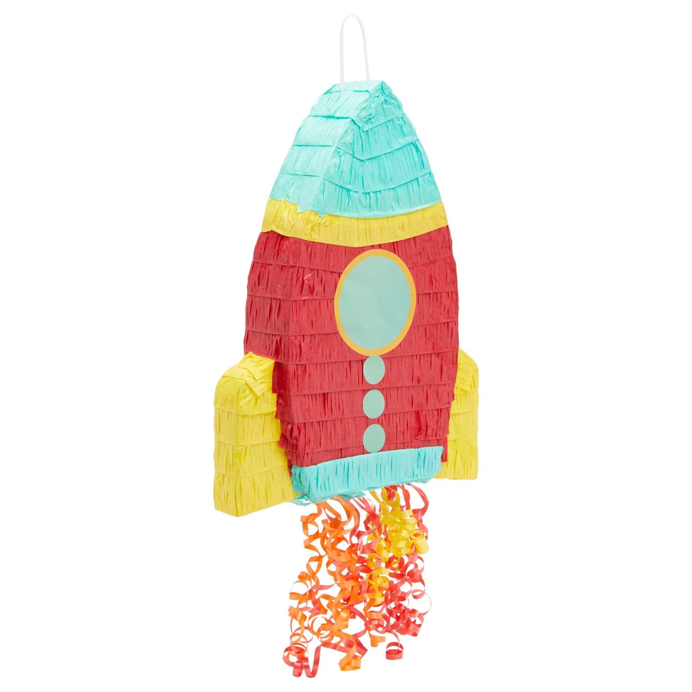 Blue Panda rocket pinata candies inside ready for a surprise reveal.