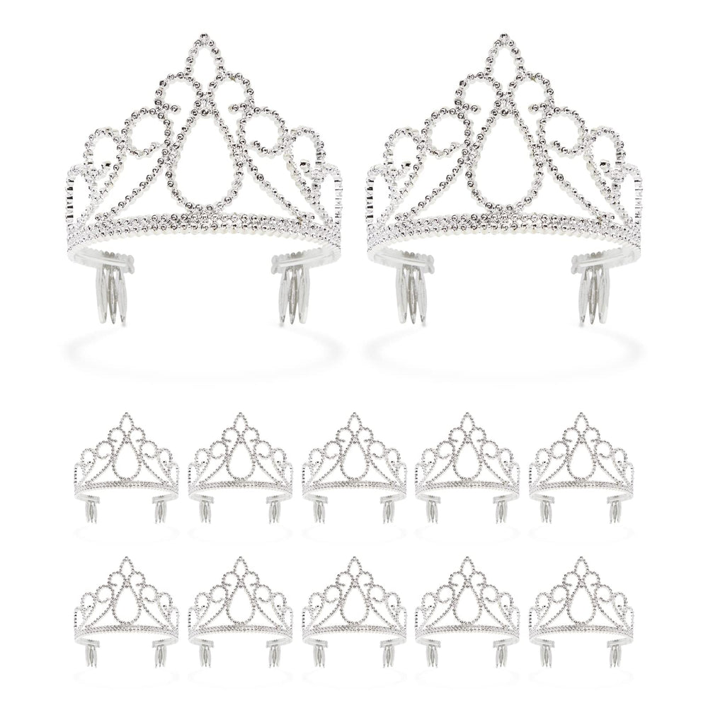 Blue Panda tiara flower girl option in silver for weddings