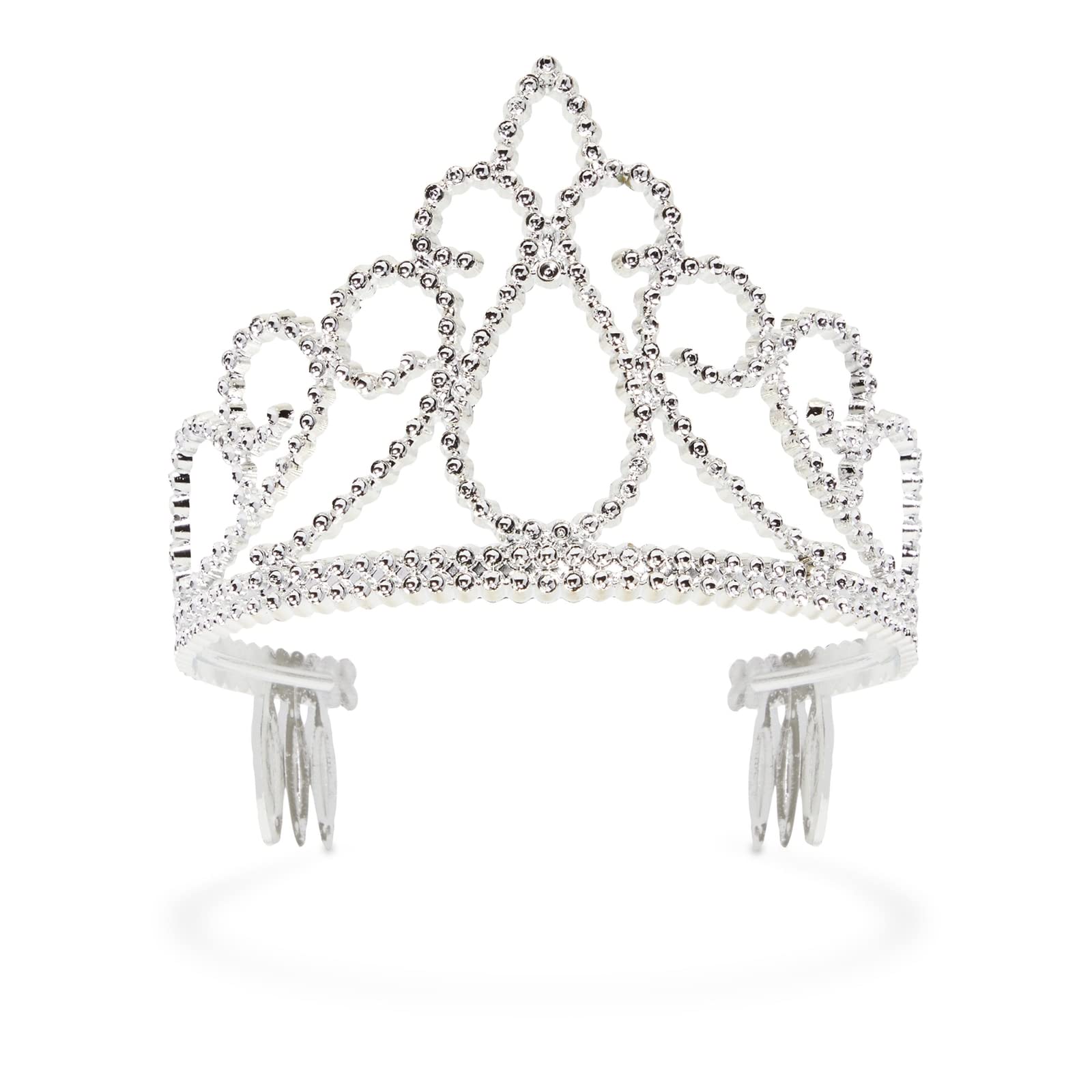 Blue Panda tiara on girl in silver for dress-up
