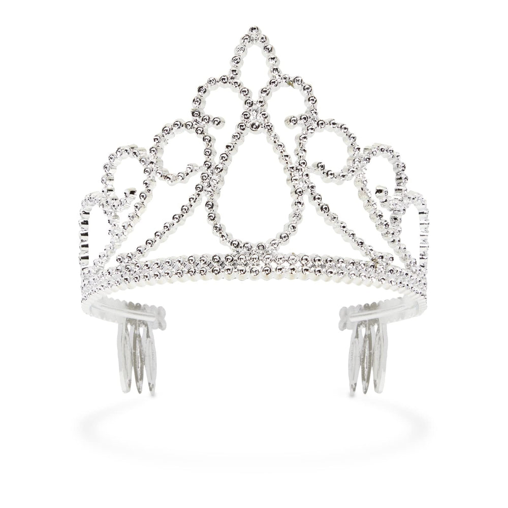 Blue Panda tiara on girl in silver for dress-up