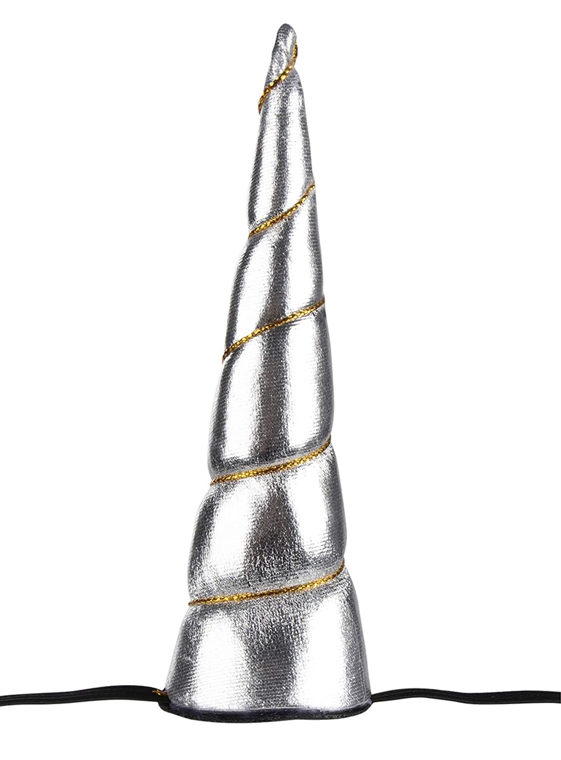Blue Panda rainbow-style unicorn horn headband adds whimsy to costumes.