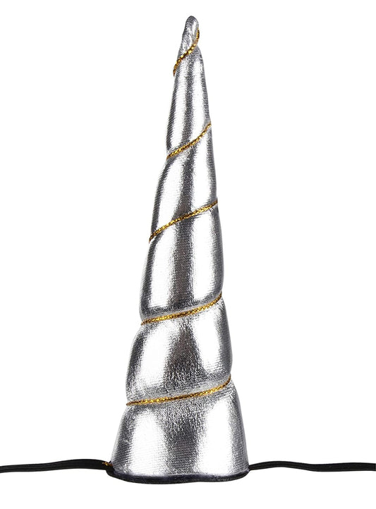 Blue Panda rainbow-style unicorn horn headband adds whimsy to costumes.