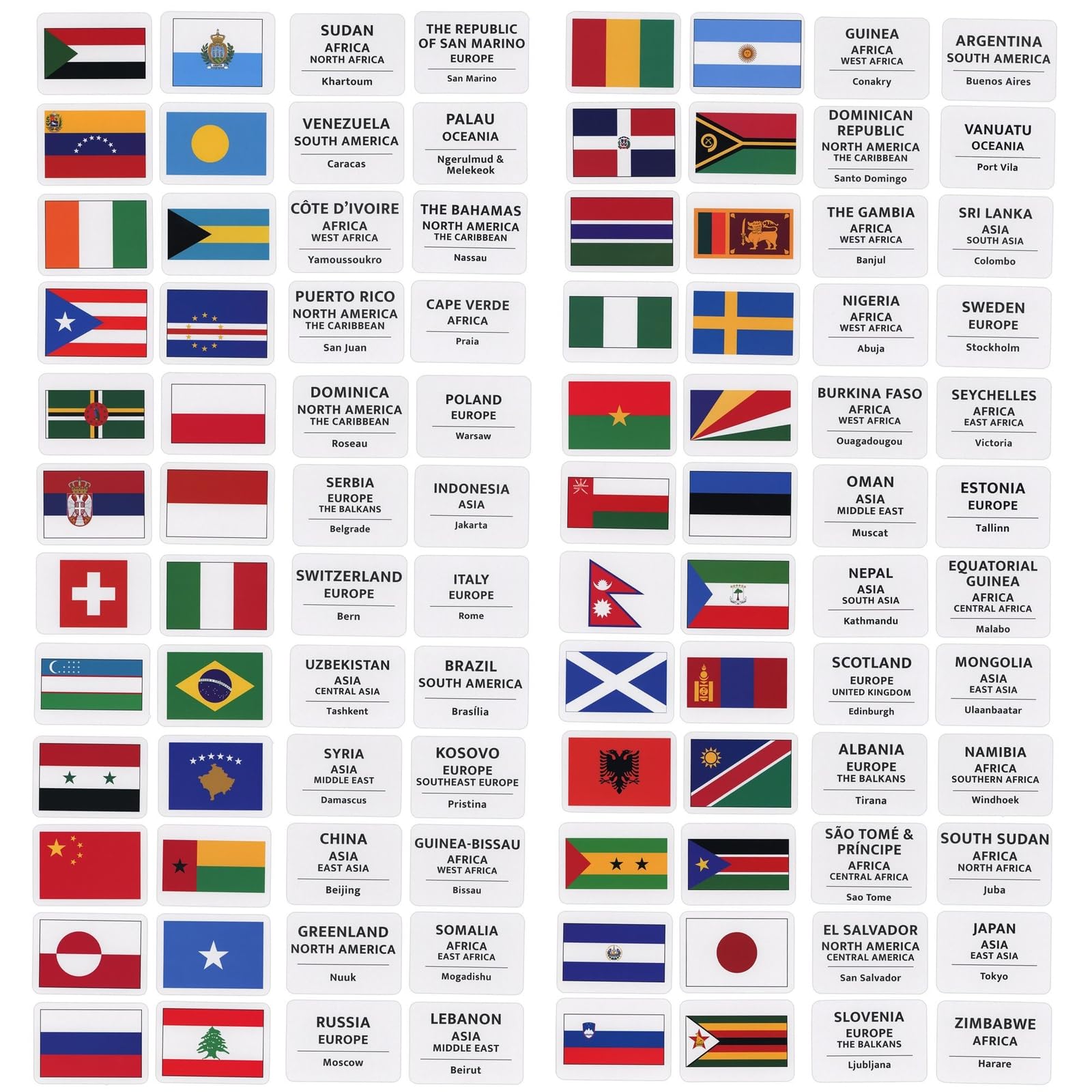 Blue Panda water-resistant flag cards suitable for busy classrooms.