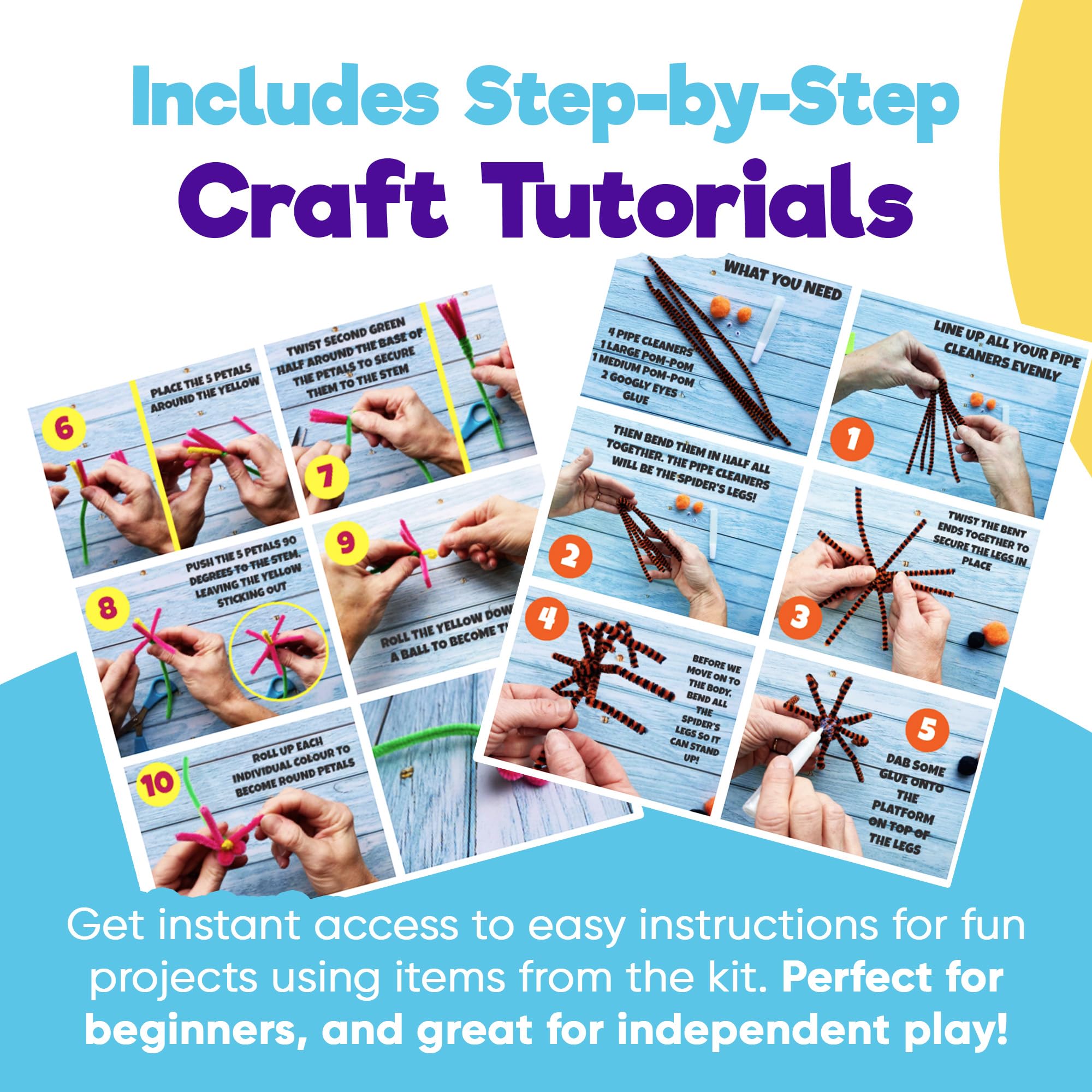 Blue Squid kids crafting activity image highlights creative play and skill-building.