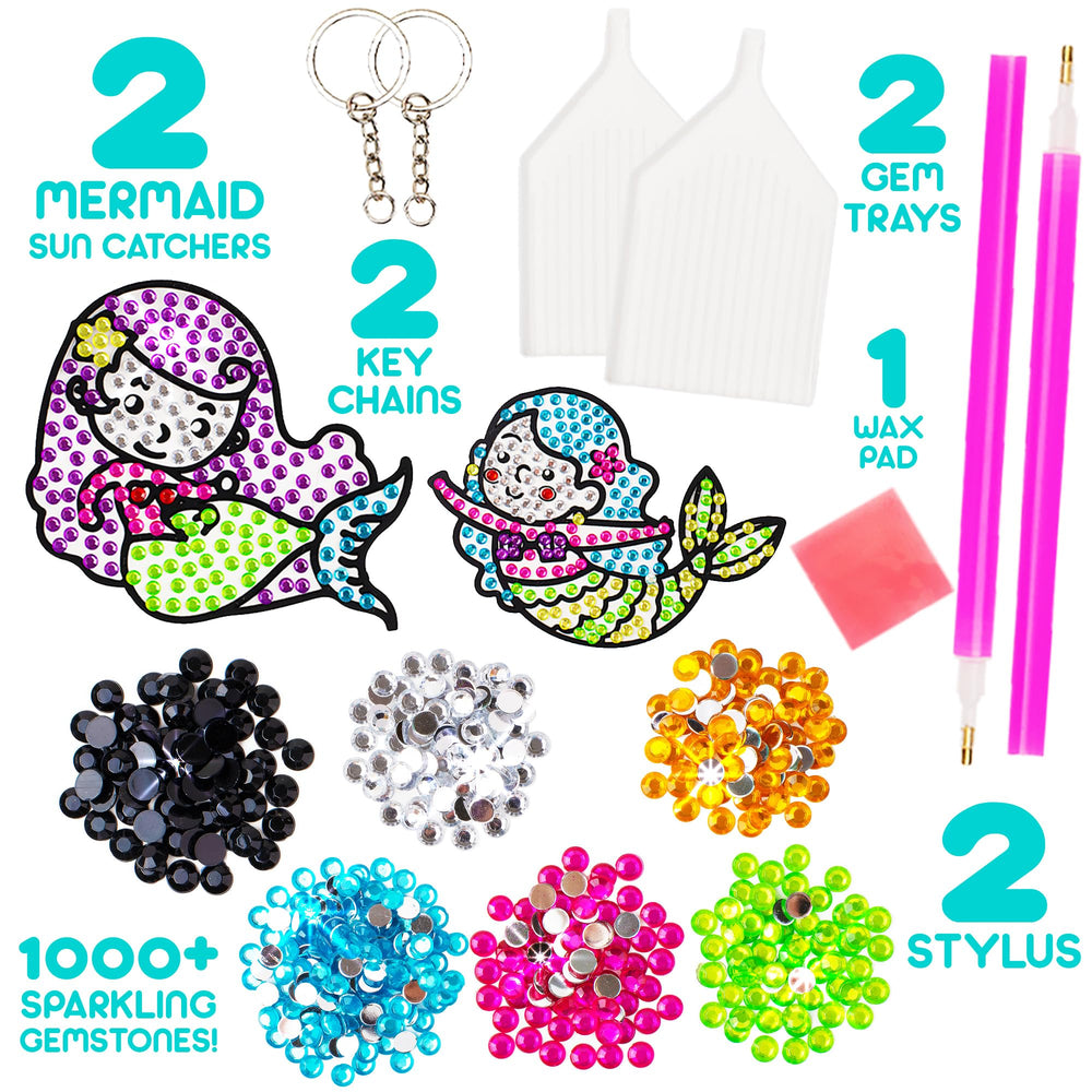 Blue Squid Mermaid Diamond Gems: easy peel-and-stick for beginners.