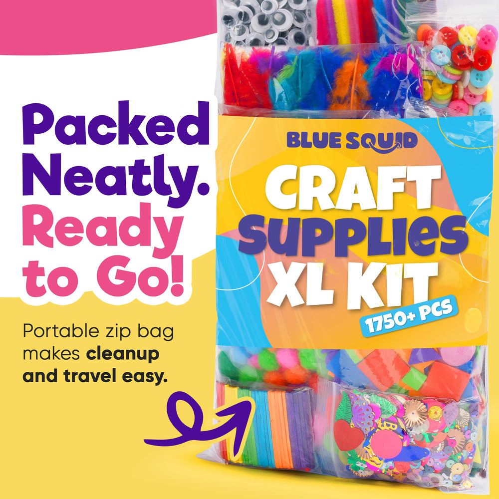 Blue Squid portable craft kit ready for on-the-go crafts.