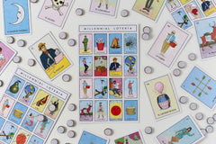 Blue Star Press Millennial Lotería bitcoin tokens add playful stakes to play.