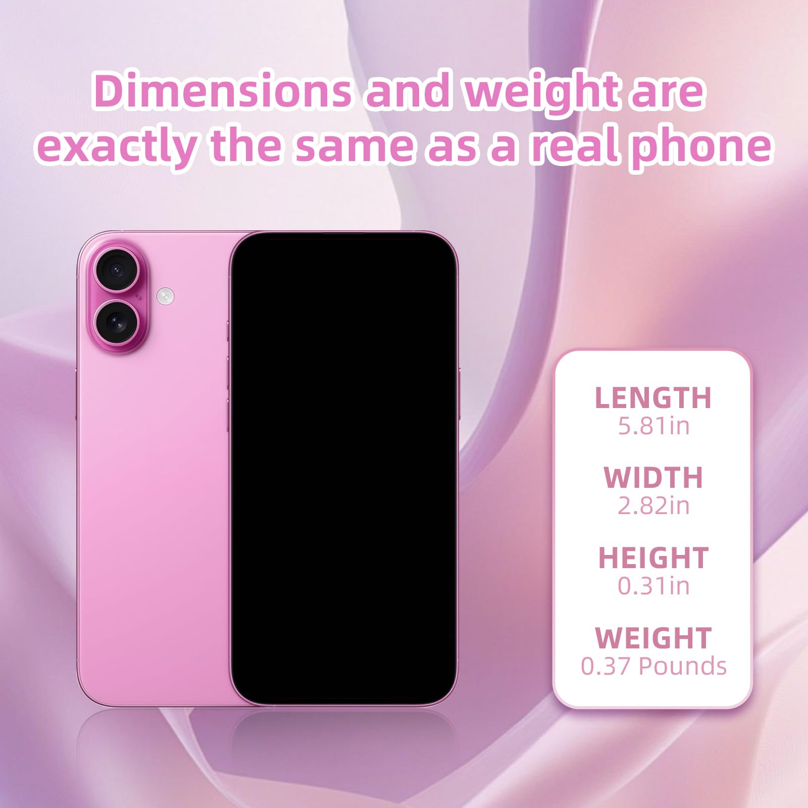 Blue Union pink fake phone includes protective case for safe handling