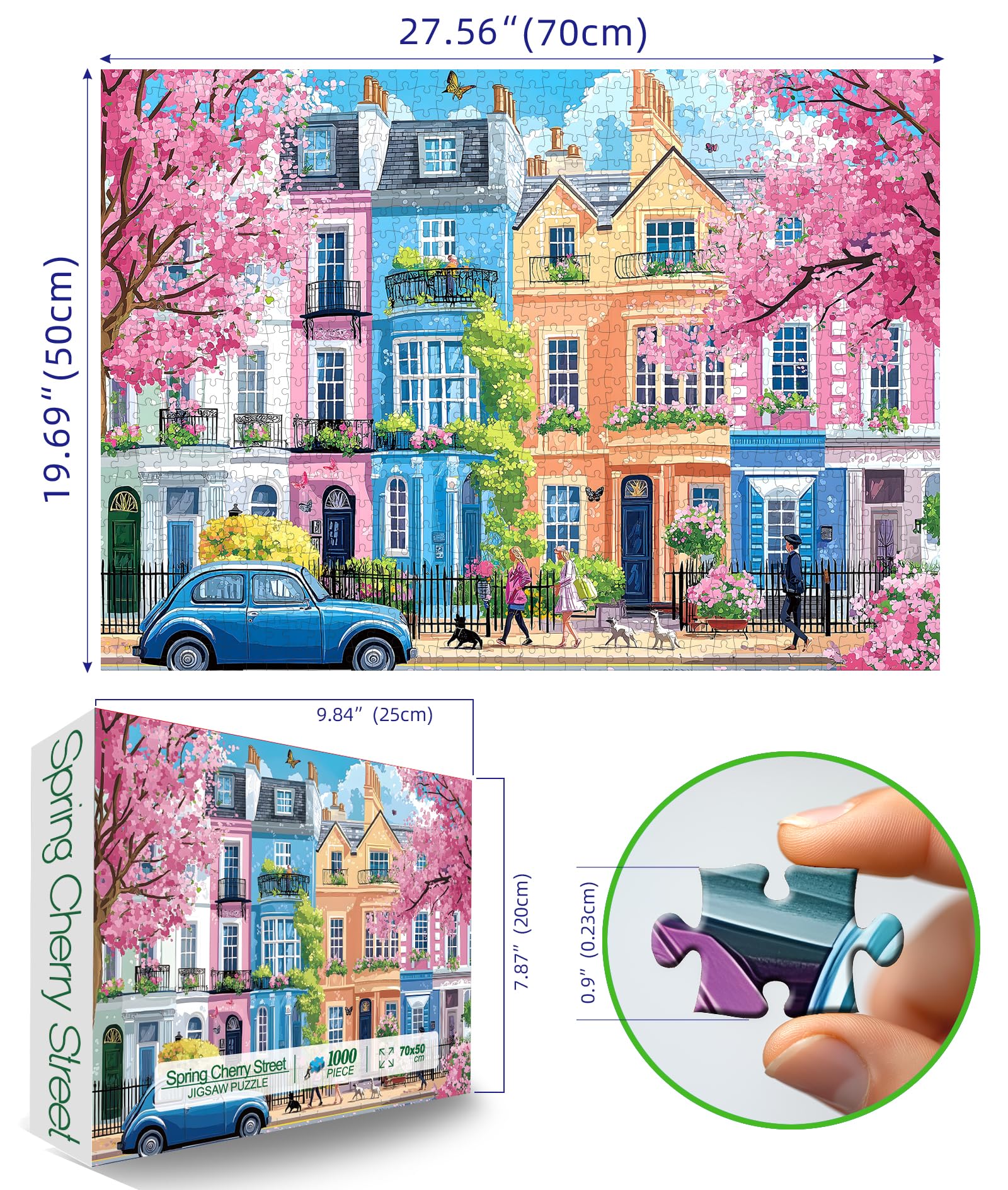 Blueforest 1000-piece puzzle parts spread, precision cuts for frustration-free assembly.
