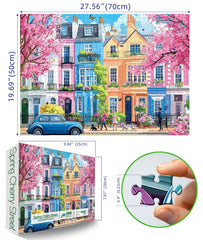 Blueforest 1000-piece puzzle parts spread, precision cuts for frustration-free assembly.